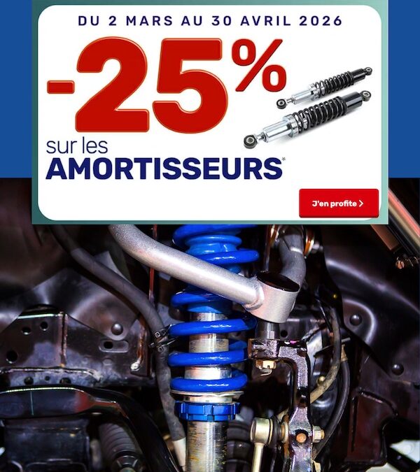 Promo AD 2026 – Amortisseurs jusqu&rsquo;au 30 Avril